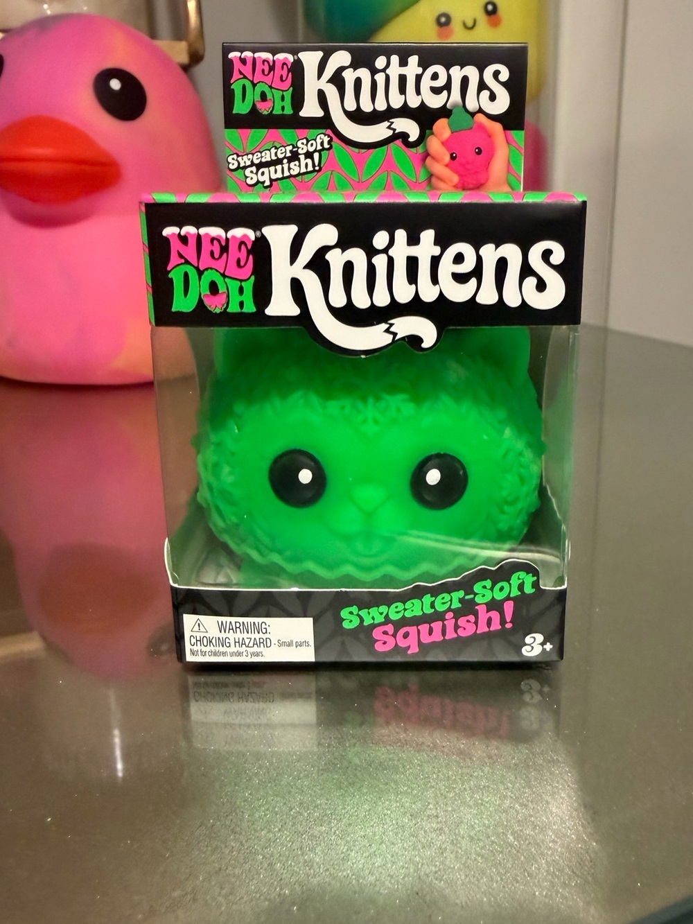 Knittens Needoh Green Sweater-Soft Squish Plush